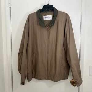 Towne by London Fog Men's XXL Tan Jacket Full Zip Pockets Lined Casual